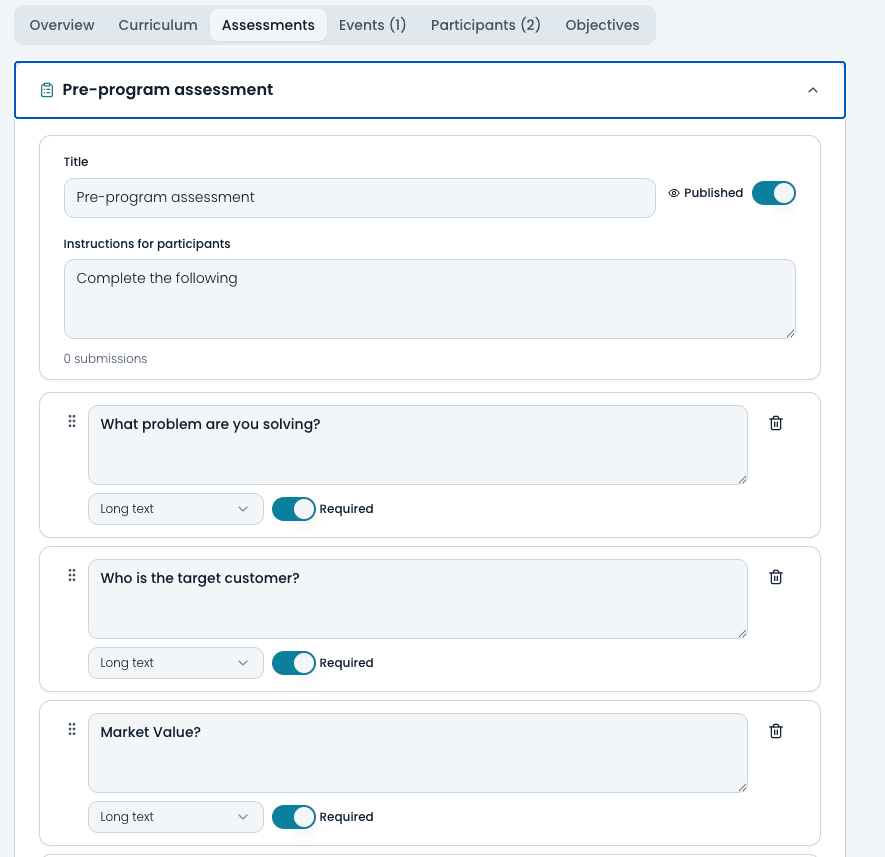 Program assessments
