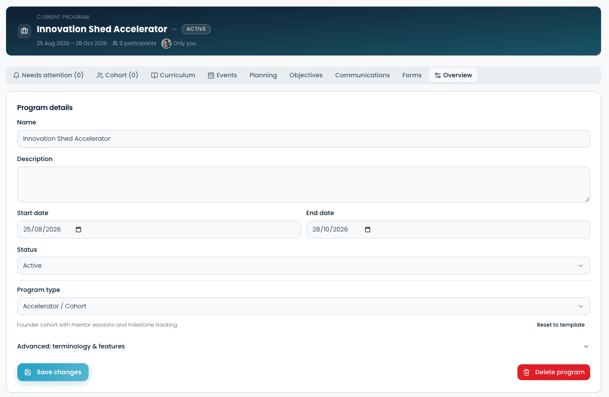 Program overview and details